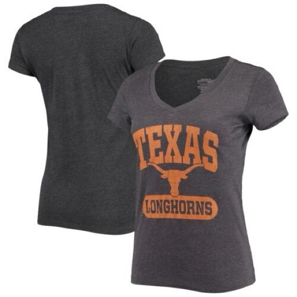 Texas Longhorns Ladies Chicka-D Gray Vintage Worn T-Shirt Tee NWT Size L - Picture 1 of 7